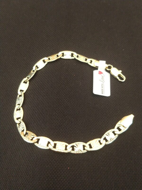 Pulsera de oro laminado corte gucci diamantado 21.5 cm