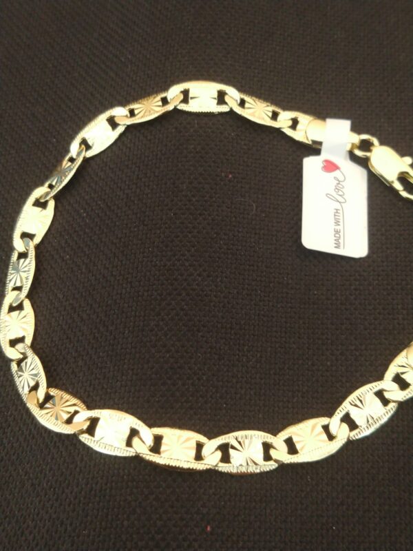 Pulsera de oro laminado corte gucci diamantado 21.5 cm