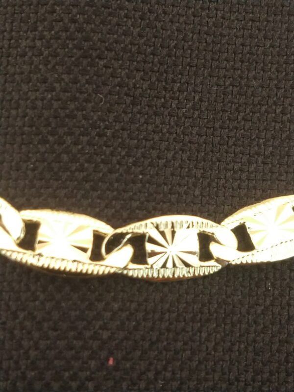 Pulsera de oro laminado corte gucci diamantado 21.5 cm