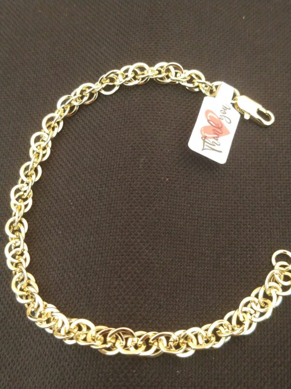 Pulsera de oro laminado corte cesta de víbora 21.5 cm