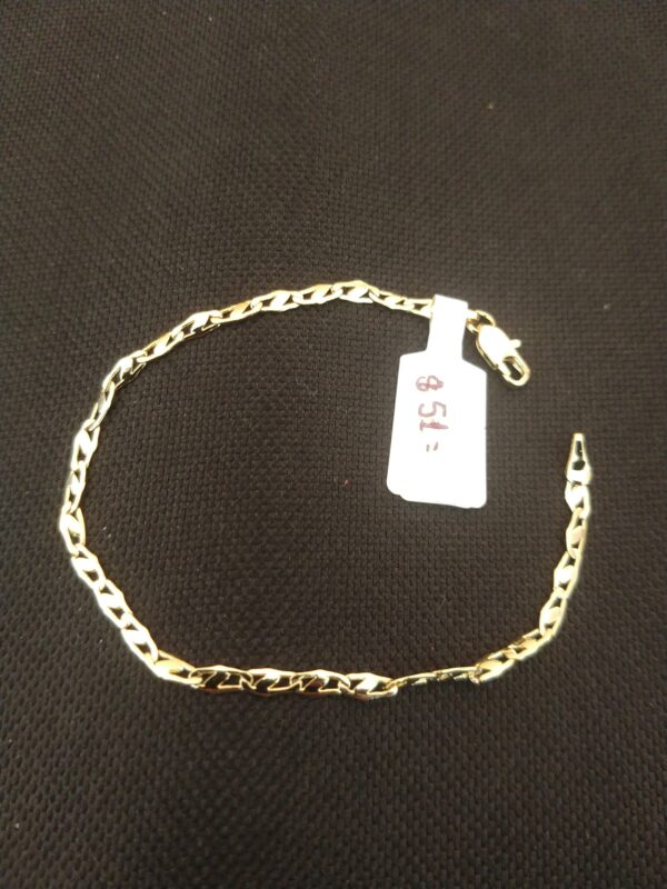 Pulsera de oro laminado corte escalonado 18.5 cm