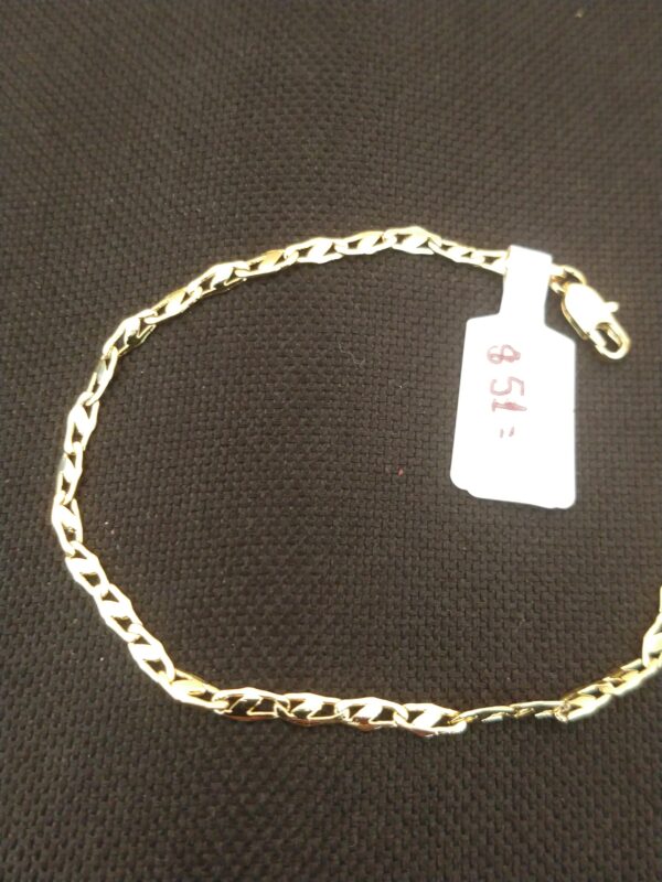 Pulsera de oro laminado corte escalonado 18.5 cm