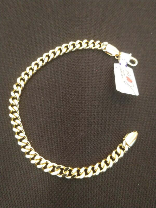 Pulsera de oro laminado corte barbada cerrada 21.1 cm