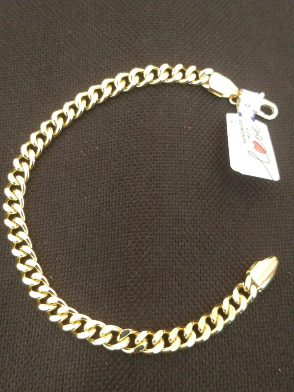 Pulsera de oro laminado corte barbada cerrada 21.1 cm