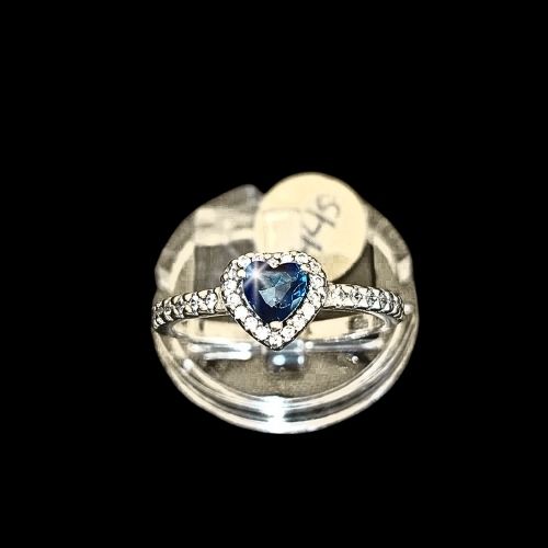 Anillo inspiración PANDORA corazón azul