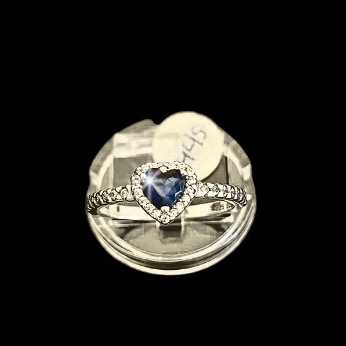 Anillo inspiración PANDORA corazón azul