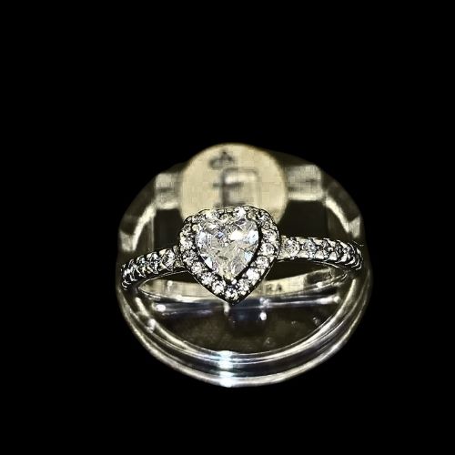 Anillo inspiración PANDORA corazón blanco