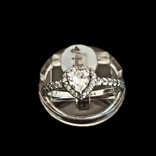 Anillo inspiración PANDORA corazón blanco