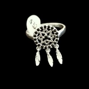 Anillo atrapasueños color negro #/