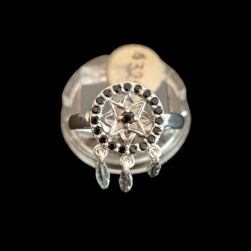 Anillo atrapasueños color negro #/