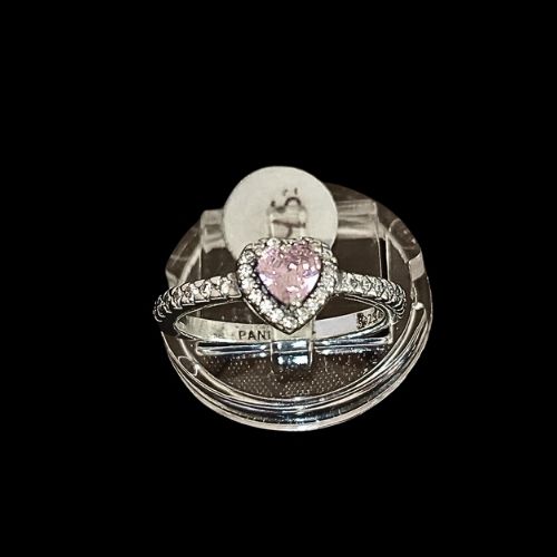 Anillo inspiración PANDORA corazón rosa