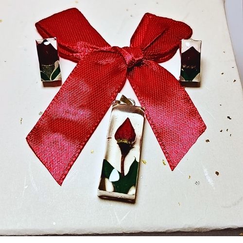 Juego de rosa encapsulado estilo la bella y la bestia