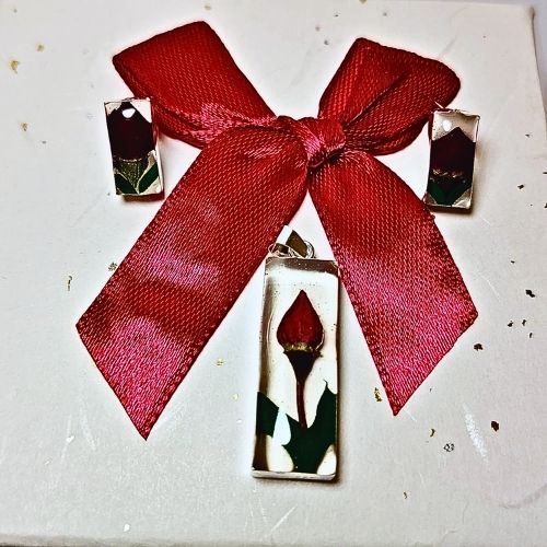 Juego de rosa encapsulado estilo la bella y la bestia