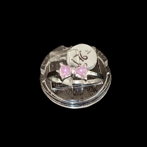 Anillo moño color rosa