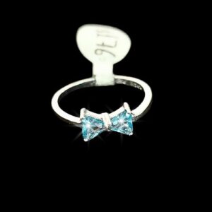 Anillo moñito azul con circonias