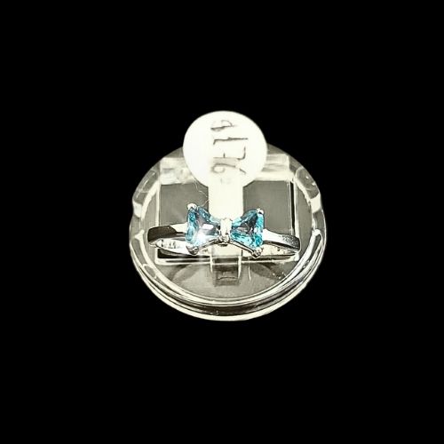 Anillo moñito azul con circonias