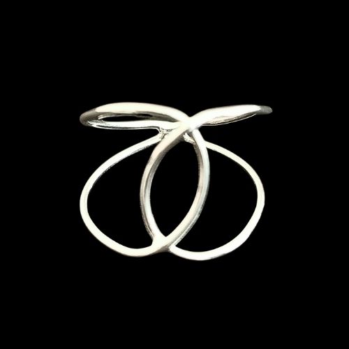 Anillo liso cruzado #6