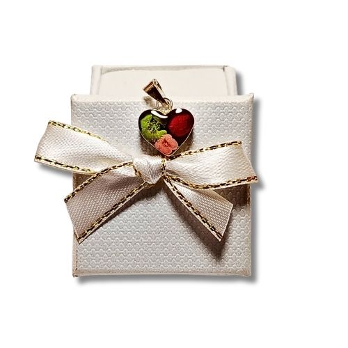 Mini dije corazón con rosas encapsuladas