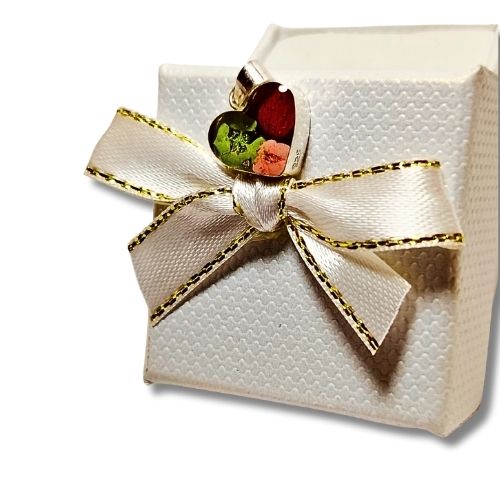 Mini dije corazón con rosas encapsuladas