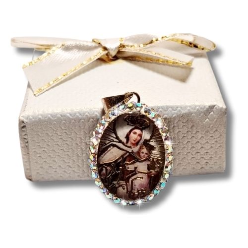 Dije encapsulado doble vista de la virgen de Guadalupe