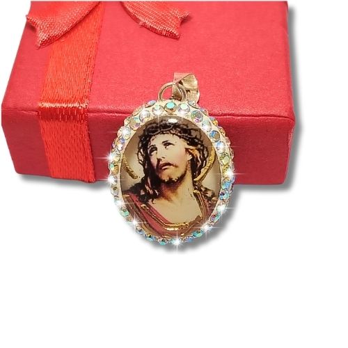 Dije de Jesucristo doble vista encapsulado