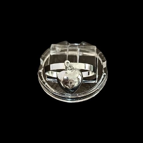 Anillo liso corazón colgante