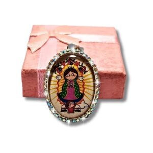 Dije encapsulado de la virgencita doble vista