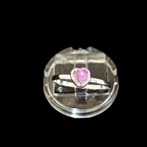 Anillo corazón rosa liso
