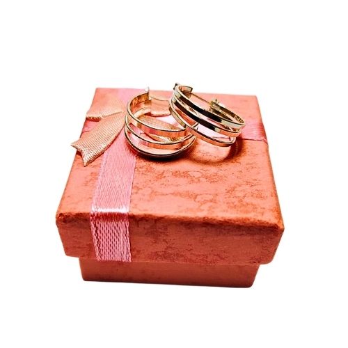 Arracada tres en uno lisas medianas-chicas