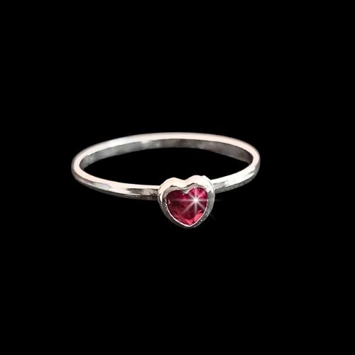 Anillo biselado rojo liso #10