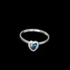 Anillo biselado corazón azul liso
