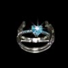 Anillo corazón azul con microcirconias a los lados