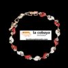 Pulsera hojas rojas con blanco