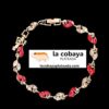 Pulsera hojas rojas con blanco