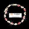 Pulsera hojas rojas con blanco