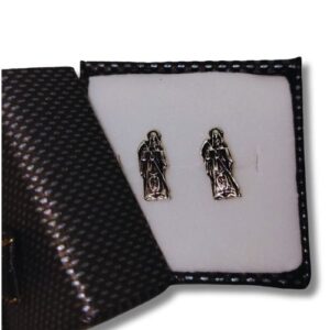 Broquel plata negra Sta Muerte