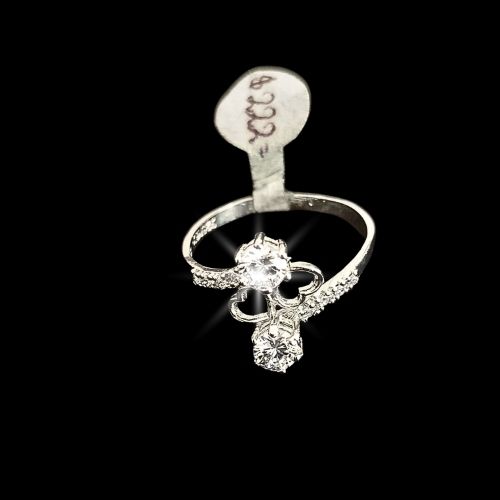 Anillo corazones con circonias blancas #9