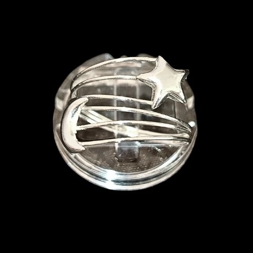Anillo liso estrella y luna