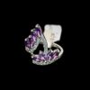 Anillo de plata con marquesita y circonias moradas #9