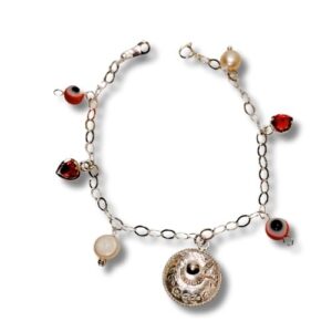 Pulsera mexicana corazones y perlas