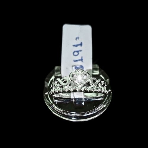 Anillo de corona circonias blancas #8