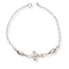 Pulsera cruz con circonias blancas biseladas
