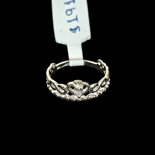 Anillo de corona circonias blancas #8