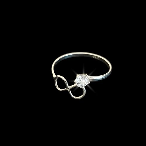 Anillo de infinito con circonia blanca ajustable